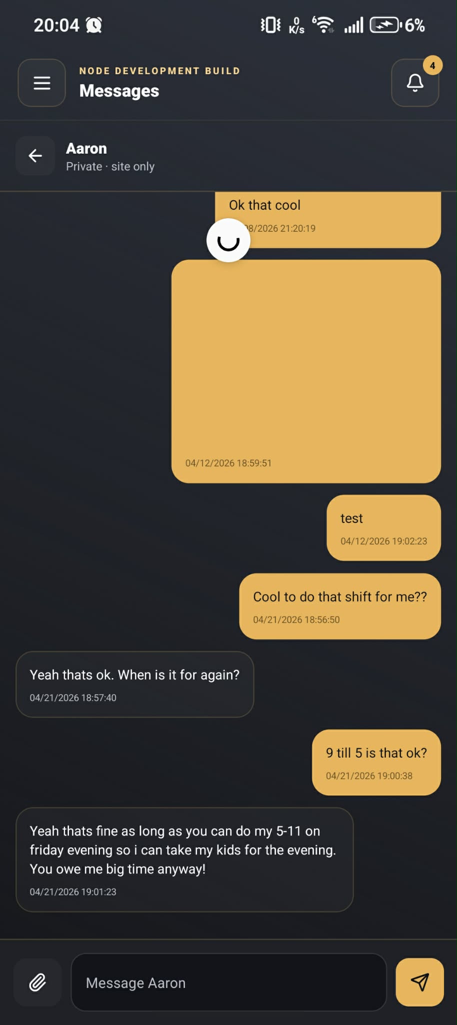 Staff Hub messages screenshot placeholder